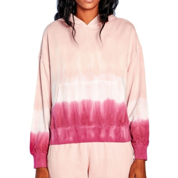 NWT Wildfox Women's French Terry Relaxed Fit Tie-Dye Pink Hoodie Size XXL - Picture 1 of 7